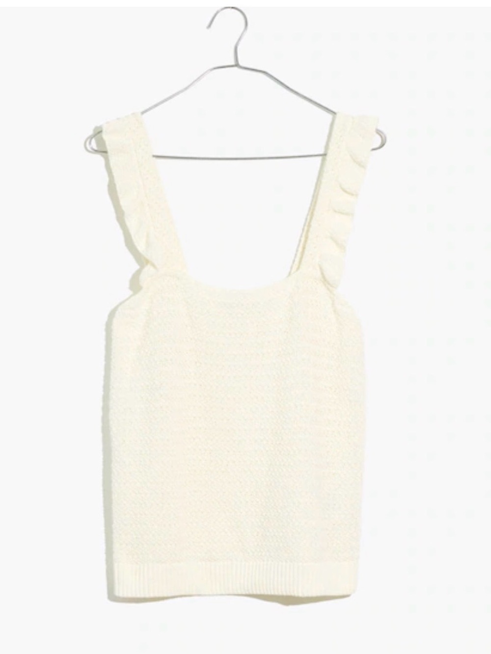 Madewell Crochet Ruffle Strap Sweater NWOT Cream Small